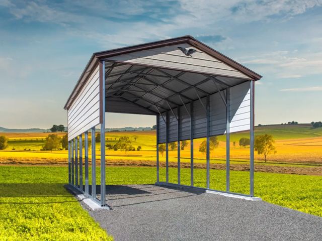 Eagle Carports vertical-roof metal RV cover